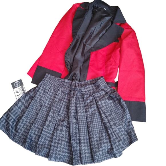Kakegurui Outfit Cosplay Costume Anime Jacket Skirt Necklace & Wig! - Picture 2 of 2